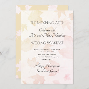 Wedding Breakfast Fall Leaf Pattern Invitation