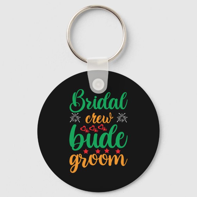 Wedding Bridal Crew Groom Keychain (Front)