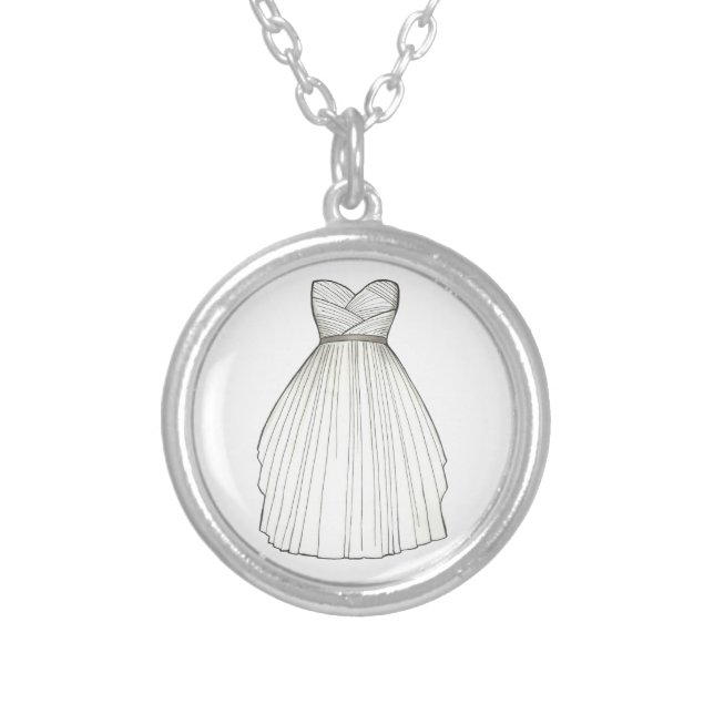 Wedding Bridal Gown Dress Bride Gift Necklace (Front)