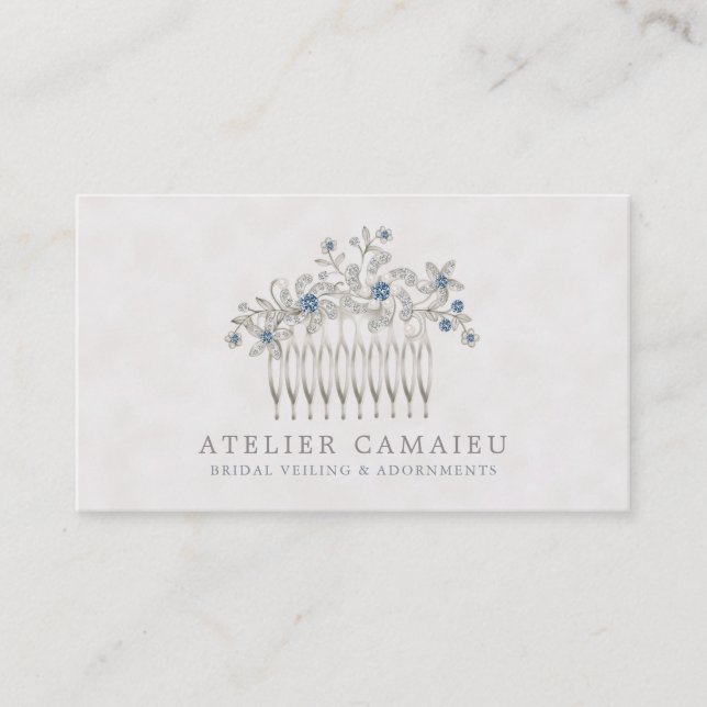 Wedding Bridal Hair Comb Accessories Jewelry Business Card (Front)