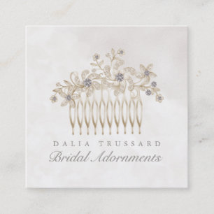 Wedding Bridal Hair Comb Accessories Jewelry Square Business Card