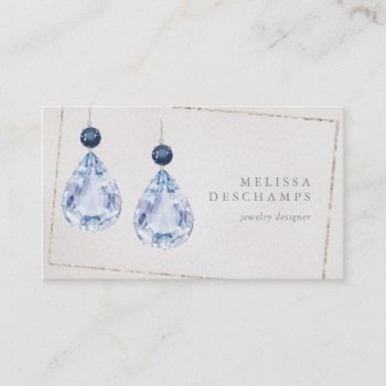 Wedding Bridal Jewelry Accessories Blue Earrings Business Card by Jujulili at Zazzle