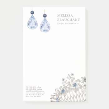 Wedding Bridal Jewelry Accessories Blue Earrings Post-it Notes by Jujulili at Zazzle
