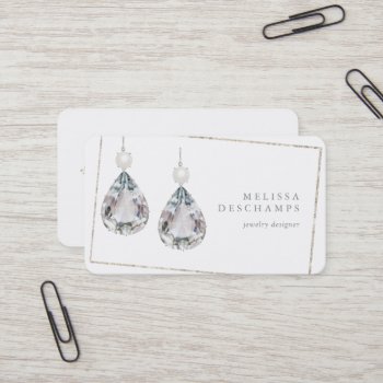 Wedding Bridal Jewelry Accessories Diamond Earring Business Card by Jujulili at Zazzle