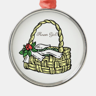 Wedding Bridal Party Flower Girl Christmas Gift Metal Ornament
