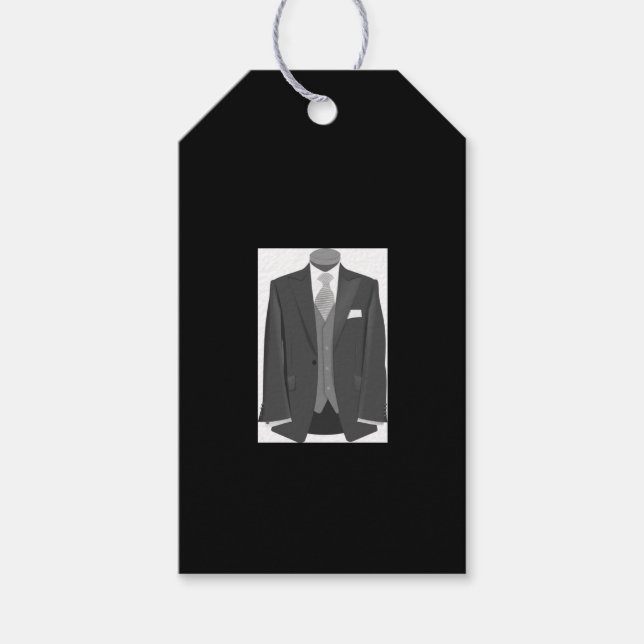 Wedding Bridal Party Tuxedo Suit Gift Tag (Front)