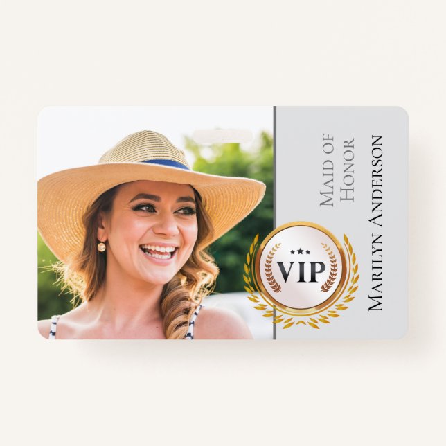Wedding Bridal Party VIP Badge (Front)