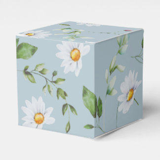 Wedding Bridal Shower Blue Daisy Favor Box