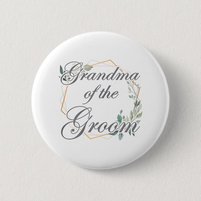 Wedding Bridal Shower Bride Grandma Of The Groom _ Button (Front)