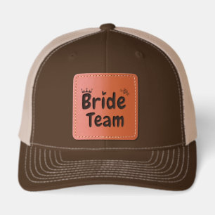 Wedding Bridal Shower Bride Team Fun Leather Patch Hat