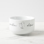 Wedding Bridal Shower Custom Couple Gifts Soup Mug<br><div class="desc">Black and  White Modern Simple Soup Mug | Wedding Bridal Shower Custom Couple Gifts Soup Mug |
It features cute cat artwork with one-line drawing and custom text.</div>