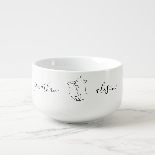Wedding Bridal Shower Custom Couple Gifts Soup Mug (Front)
