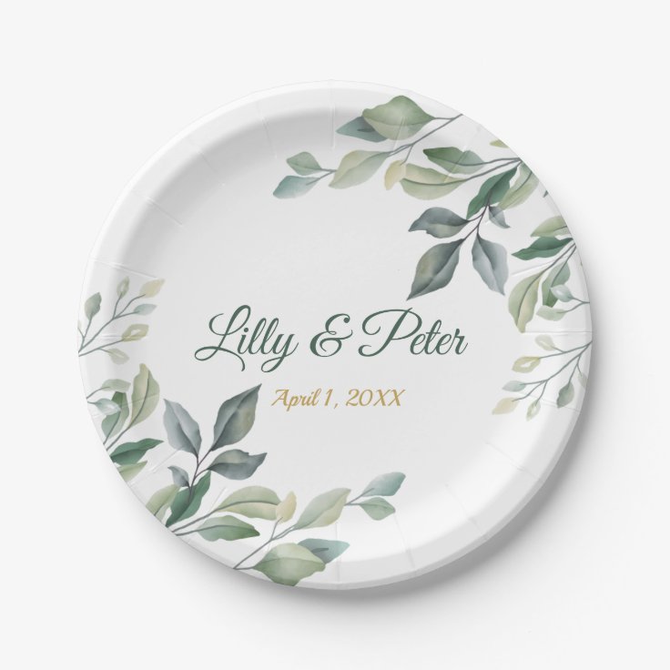 Wedding, Bridal Shower Custom Paper Plates Zazzle