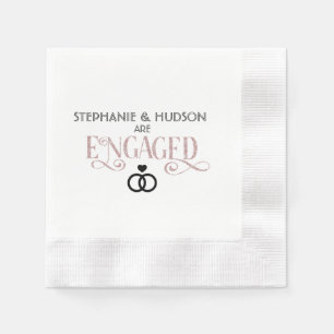 wedding, bridal shower, Engaged, Engagement party Napkins