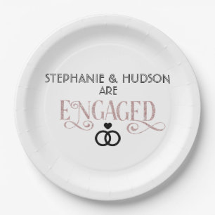 wedding, bridal shower, Engaged, Engagement party Paper Plates