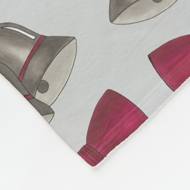 Wedding Bridal Shower Engagement Party Silver Bell Fleece Blanket (Corner)