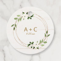 Wedding Bridal Shower Geometric Greenery Wreath Favor Tags