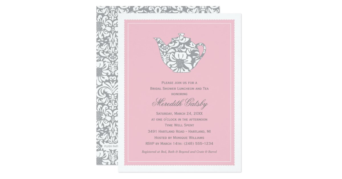 Tea Themed Bridal Shower Invitations 3