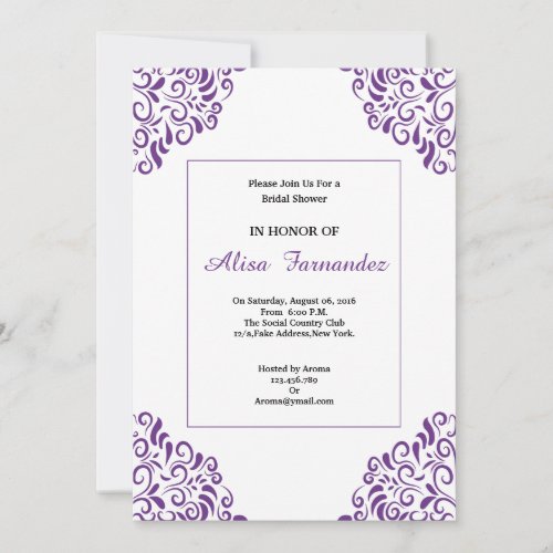 Wedding Bridal Shower Invitaton Card