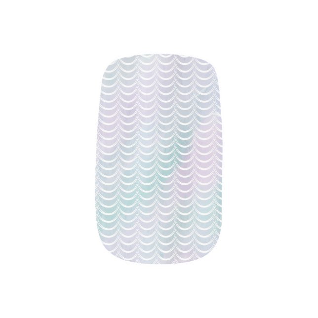Wedding Bridal Shower Mermaid Scales Minx Nail Art (Left Thumb)