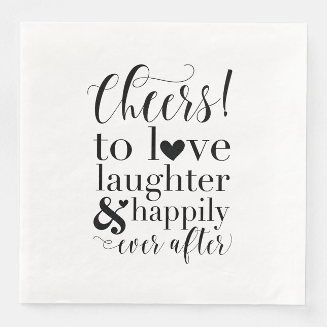 Wedding & Bridal Shower Napkins - Cheers to Love (Front)
