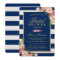 Wedding Bridal Shower | Navy Blue Stripes Floral