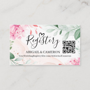 Wedding Bridal Shower QR Code Registery Enclosure Card