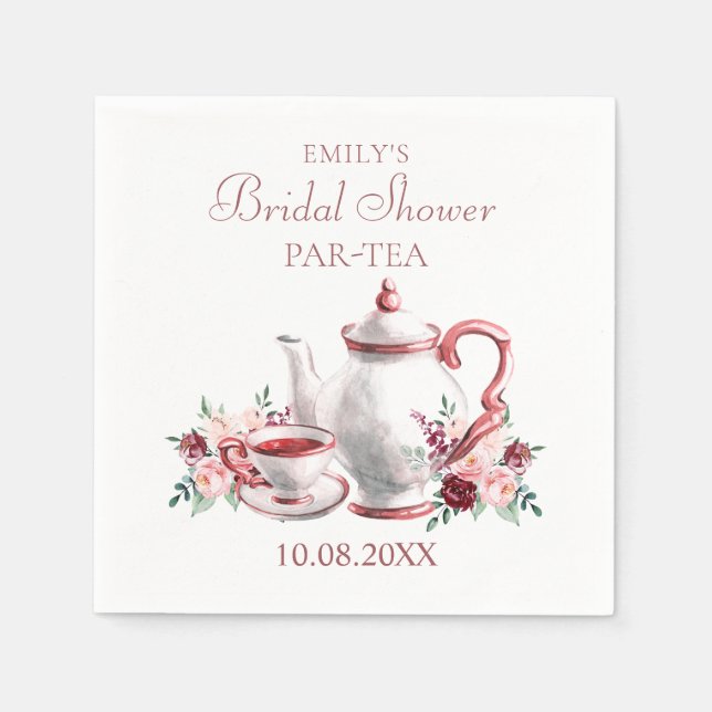 Wedding Bridal Shower Tea Party  Napkins (Front)