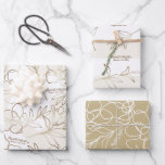 Wedding, Bridal Shower Wrapping Paper Set<br><div class="desc">Elegant engagement,  wedding or bridal shower wrapping paper with elegant flowers. Add your own text with easy to use Zazzle editing tool!  White,  ivory and golden khaki design. PLEASE NOTE: The gold details are imitation. No actual foil used. Visit the shop to see all the collection.</div>