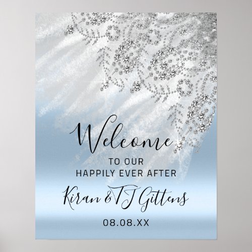 Wedding Bridal Welcome Dress Drips Gray Event Poster