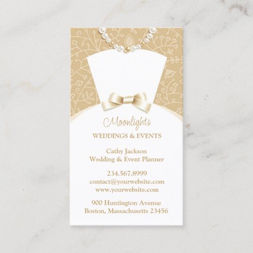 Wedding Bridal White Dress Business Card