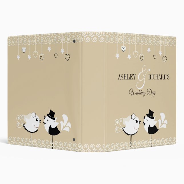 Wedding Bride and Groom Birds Binder (Background)