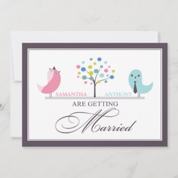 Wedding Bride And Groom Birds Flat Invitation by all_items at Zazzle