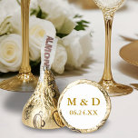 Wedding Bride and Groom Gold Initials Hershey®'s Kisses®<br><div class="desc">Elegant Gold Bride and Groom Initials Wedding Favor Chocolate Candy Treats</div>