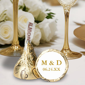 Wedding Bride and Groom Gold Initials Hershey®'s Kisses®