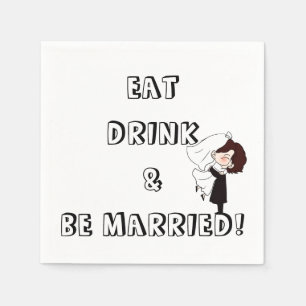 Wedding Bride and Groom Humor Napkins