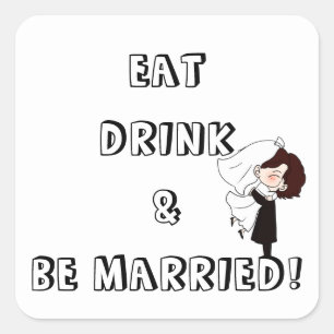 Wedding Bride and Groom Humor Square Sticker