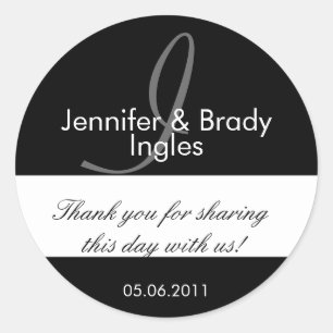 Wedding Bride and Groom Monogram I Favor Sticker