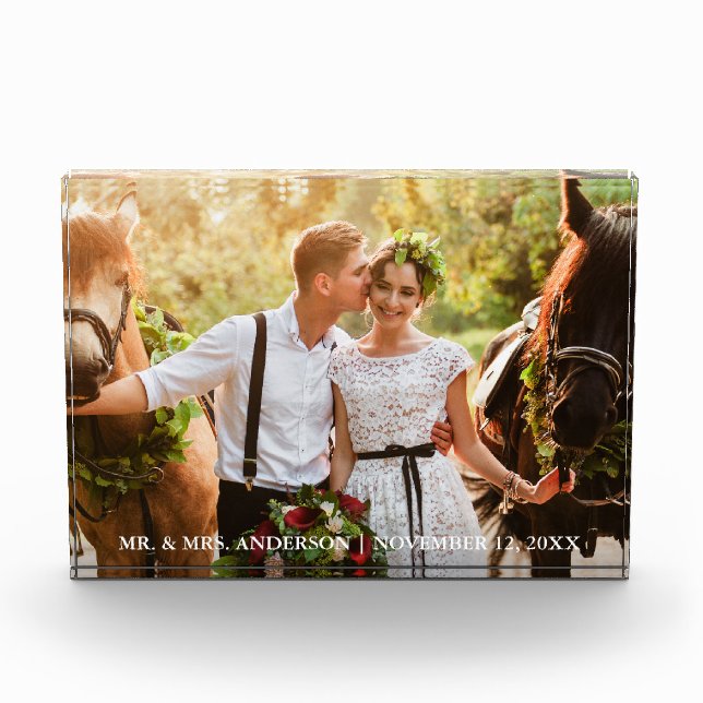 Wedding Bride and Groom Mr. and Mrs. Photo Block (Front)