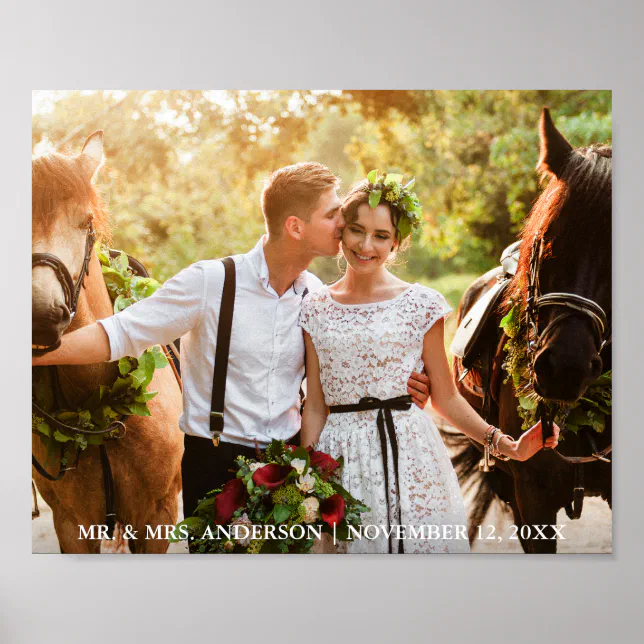 Mrs. Photo Wedding Bride and Groom Photo Mr. and Mrs. Poster | Zazzle
