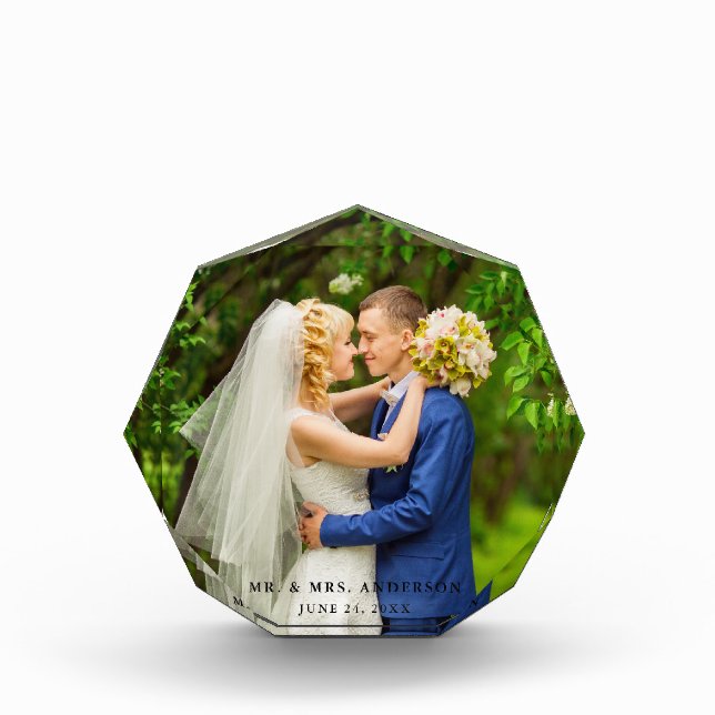 Wedding Bride and Groom Photo Octagonal (Front)