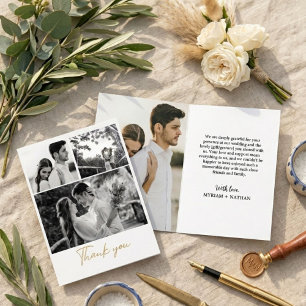 Wedding Bride and Groom Photo Thank You Card