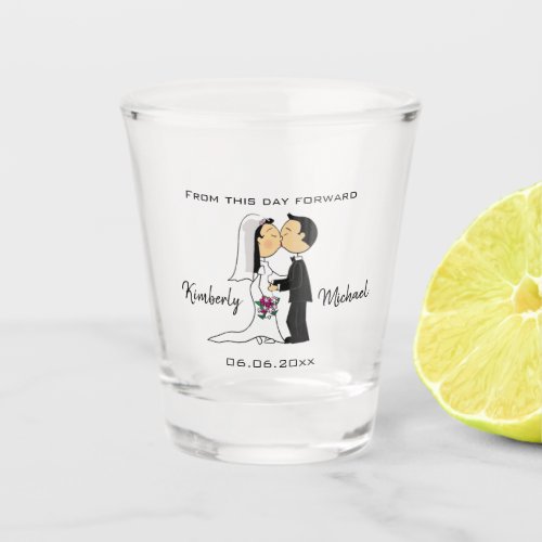 Wedding Bride and Groom Shot Glass