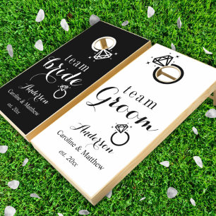 Wedding bride and groom teams cornhole set