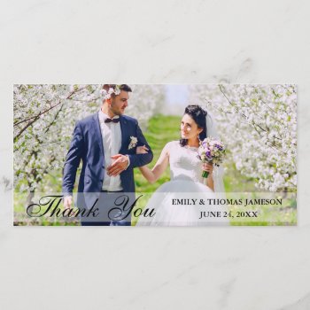 Wedding Bride And Groom Thank You Photo Card Ls by HappyMemoriesPaperCo at Zazzle