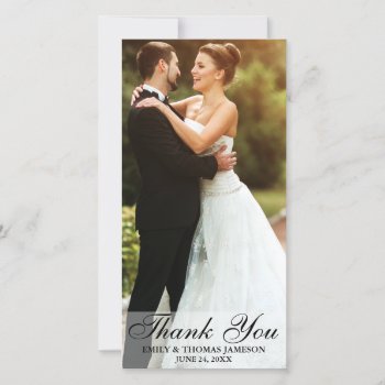 Wedding Bride And Groom Thank You Photo Card Ls Vb by HappyMemoriesPaperCo at Zazzle