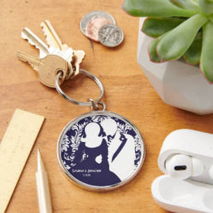 Wedding Bride and Groom you choose Color Key Chain
