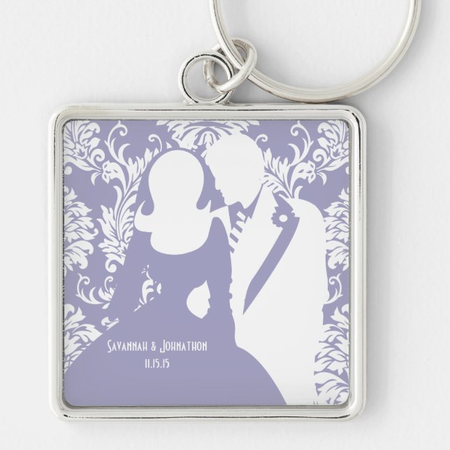 Wedding Bride and Groom you choose Color Key Chain (Front)