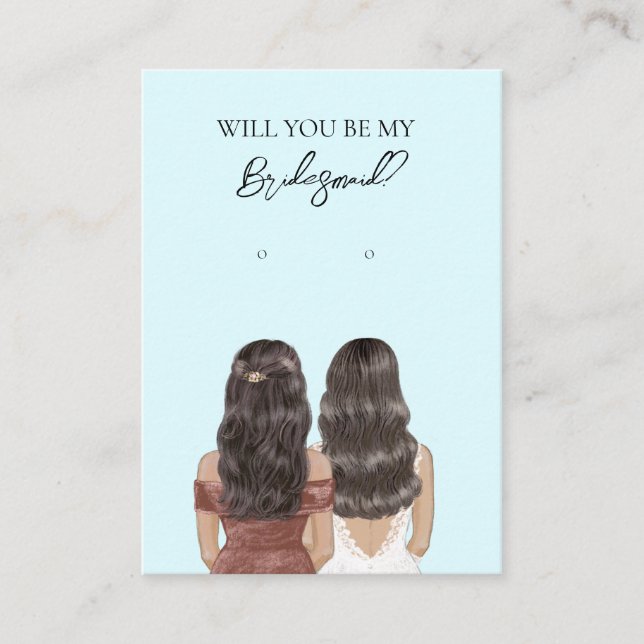 Wedding Bride Bridesmaid Earring Display Card (Front)