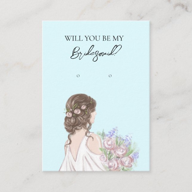 Wedding Bride Bridesmaid Earring Display Card (Front)